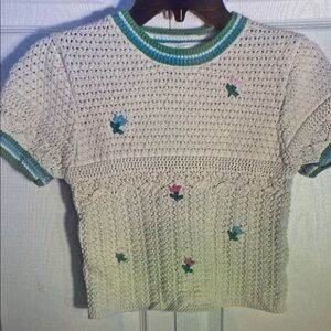 Charming Crochet Kids Top with Floral Details